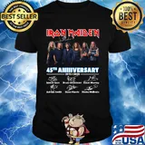 Iron maiden band 45th anniversary 1975 2020 signatures shirt