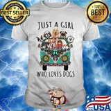 Just a girl who loves dogs peace bus shirt