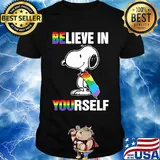 Lgbt flag snoopy believe in yourself shirt