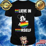 Lgbt mickey mouse hug heart believe in yourself shirt