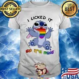 Lgbt rainbow stitch i licked it so it's mine shirt