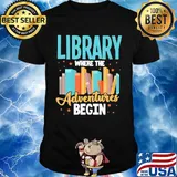 Library Where The Adventure Begin Books Shirt
