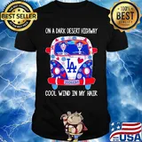 Los angeles dodgers hippie bus on a dark desert highway cool wind in my hair shirt
