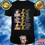 Los angeles lakers team basketball players signatures shirt