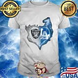 Los angeles raiders and los angeles dodgers heart smoke shirt
