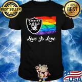 Los angeles raiders lgbt flag love is love shirt