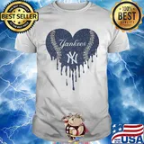 Love new york yankees baseball heart diamond shirt
