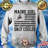 Maine girl just like a normal girl only cooler american flag independence day s Sweater