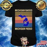 Michigan raised michigan proud vintage retro shirt