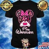 Minnie mouse pink warrior cancer awareness heart shirt