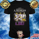 Never underestimate a woman who understands football and loves lsu tigers logo shirt
