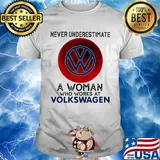 Never underestimate a woman who works at volkswagen sunset shirt