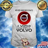 Never underestimate a woman who works at volvo sunset shirt