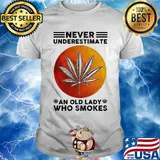 Never underestimate an old lady who smokes weed moon blood shirt