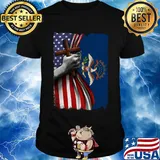 North dakota american flag cross happy independence day shirt