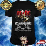 Official AC DC 47Th anniversary 1973-2020 thank you for the memories signature shirt