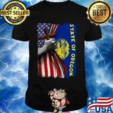 Oregon american flag cross happy independence day shirt