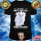Owl i'm not anti-social i'm selectively social there's a difference shirt