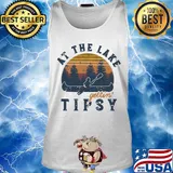 Rowing at the lake gettin tipsy vintage retro s Tank top