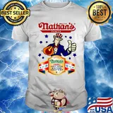 Since 1916 nathan's famous hot dog eating contets stars shirt