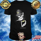 Skeleton skull chevrolet logo shirt