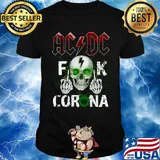 Skull acdc fuck coronavirus light shirt