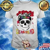 Skull grateful dead head bears rose shirt