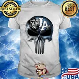 Skull los angeles raiders and los angeles dodgers shirt