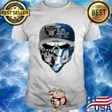 Skull mask los angeles raiders and los angeles dodgers shirt