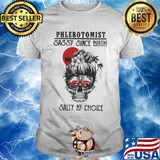 Skull Ocean Phlebotomist Sassy Since Birth Salty by Choice Sunset shirt