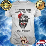 Skull Ocean Registered Nurse Sassy Since Birth Salty by Choice Sunset shirt