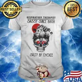 Skull Ocean Respiratory Therapist Sassy Since Birth Salty by Choice Sunset shirt