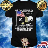 Snoopy and woodstock our flag does not fly because the wind moves it flies with the last breath of each soldier who died protecting it happy independence day shirt