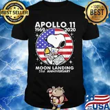 Snoopy apollo 11 1969 2020 moon landing 51st anniversary american flag independence day stars shirt