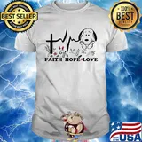 Snoopy faith hope love flowers heartbeat shirt