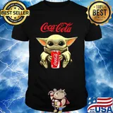 Star wars baby yoda hug coca cola shirt
