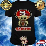 Star wars baby yoda hug san francisco 49ers football shirt