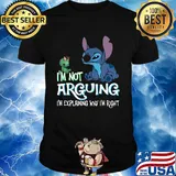 Stitch i'm not arguing im explaining why i'm right black shirt