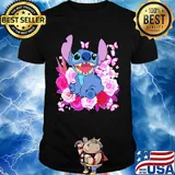 Stitch roses and butterflies shirt
