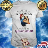 Strong woman mask never underestimate a woman who works at younique shirt