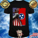 Tennessee american flag cross happy independence day shirt