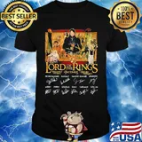 The lord of the rings movie characters signatures shirt