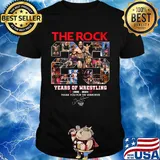 The Rock 25 years of Wrestling 1995-2020 thank you for the memories signature shirt