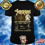 The temptations 60th anniversary 1960 2020 thank you for the memories signatures light shirt
