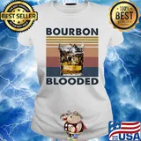 Whiskey bourbon blooded vintage retro s Ladies tee