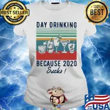 Whiskeys day drinking because 2020 sucks vintage retro s Ladies tee