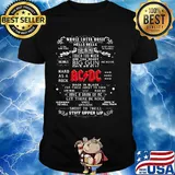Whole lotta rosie you shook me all night long hells bells thunderstruck high voltage money talks touch too much are you ready big gun hock or bust acdc shirt