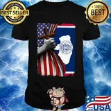Wyoming american flag cross happy independence day shirt