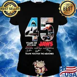 45 years of 1975 2020 jaws thank you for the memories signatures s Ladies tee