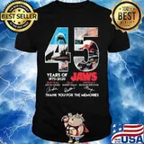 45 years of 1975 2020 jaws thank you for the memories signatures shirt